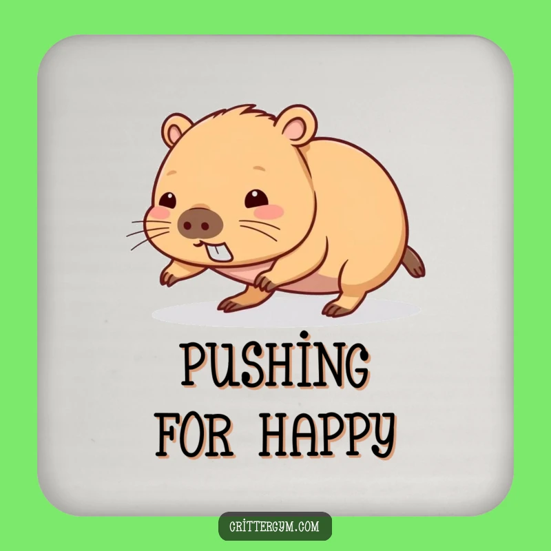 Bar Effort Funny Kawaii Capybara Push-Up Coaster, Whimsical Gym Gift Protector