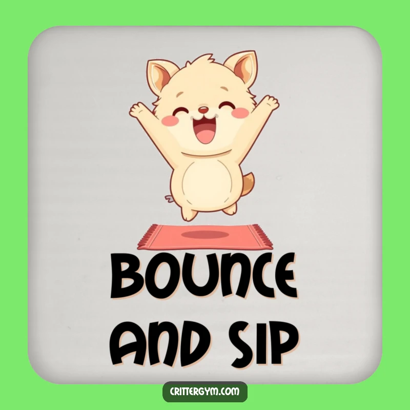 Funny Coaster Set: Fluffy Animal Yoga Bounce, Hilarious Drink Protection Gift