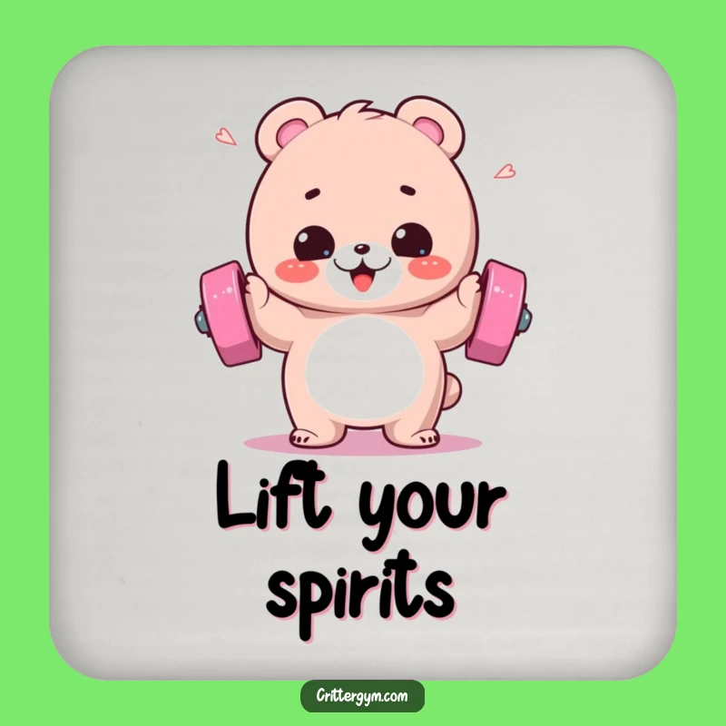 Funny Bear Workout Coaster Set: Gym Protection, Perfect Gift for Tables