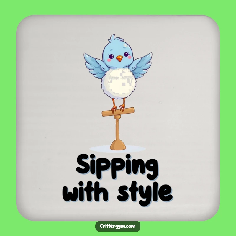Funny Blue Bird Ballet Coaster: Protect Surfaces with Delicate Charm