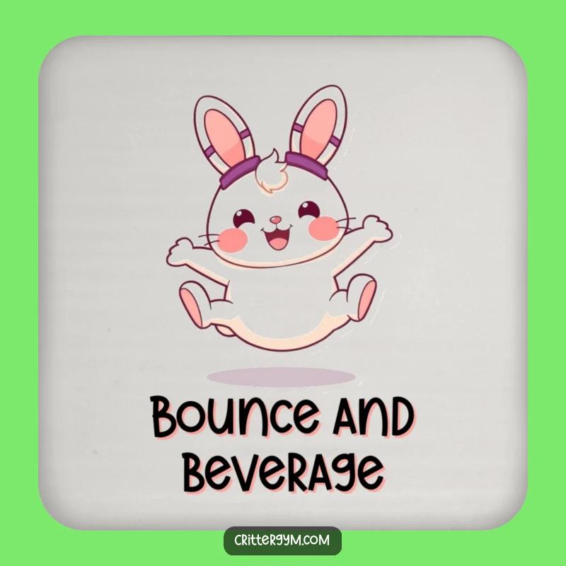 Funny Bunny Coasters: Cartwheel Protection, a Charming Funny Gift Set!