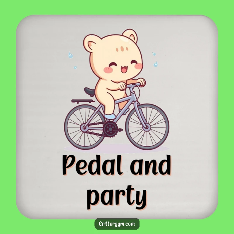 Funny Coaster Set: Creature on Bike, Hilarious Drink Protection Gift