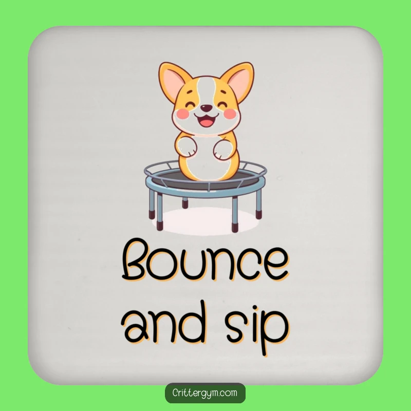 Funny Corgi Trampoline Coasters: Protect Surfaces with Bouncy Style
