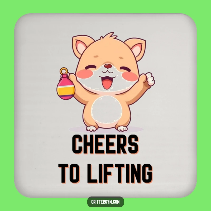 Funny Fitness Coaster: Cheerful Creature Lifting Protection, Humorous Table Gift