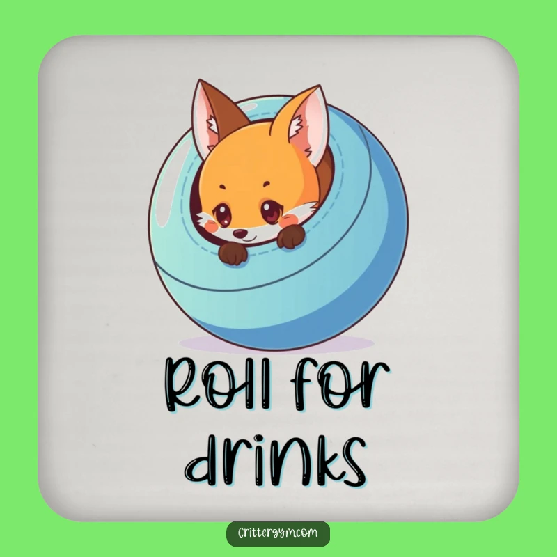 Funny Fox Exercise Ball Coaster: Protect Surfaces with Quirky Humor