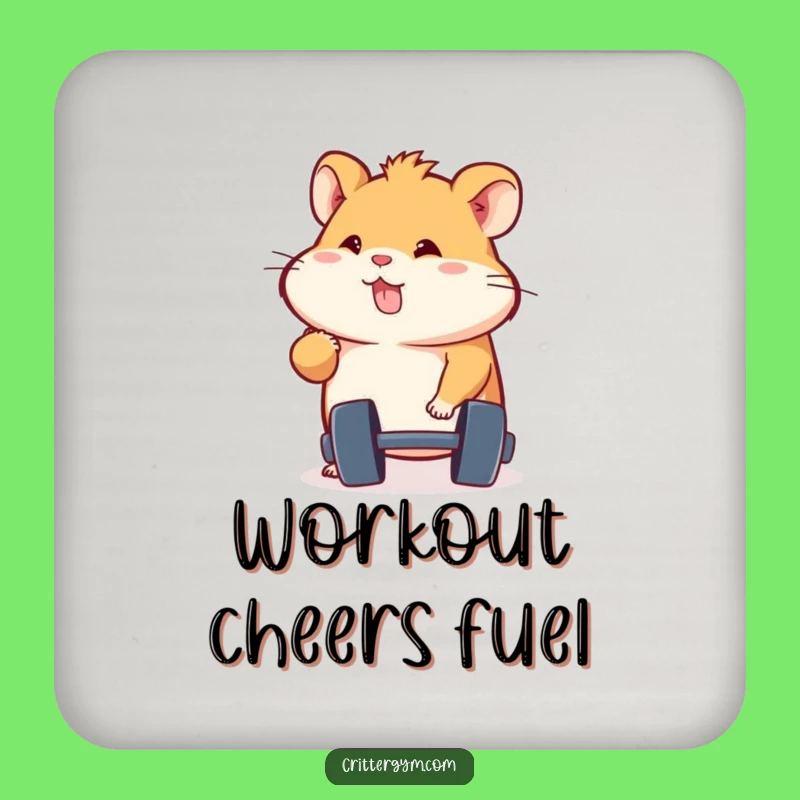 Funny Hamster Coasters: Gym Hamster Protection, a Charming Funny Gift Set!