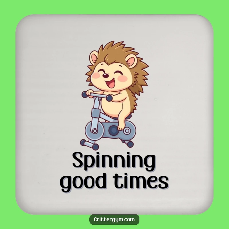 Funny Hedgehog Bike Coaster Set: Protect Surfaces with Hilarious Cycling Art, Perfect Gift