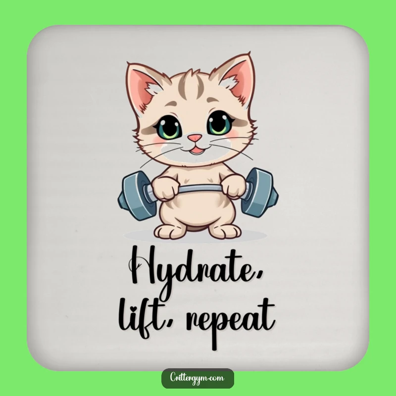 Funny Kitten Coaster Set: Protect Surfaces with Proud Gym Paws