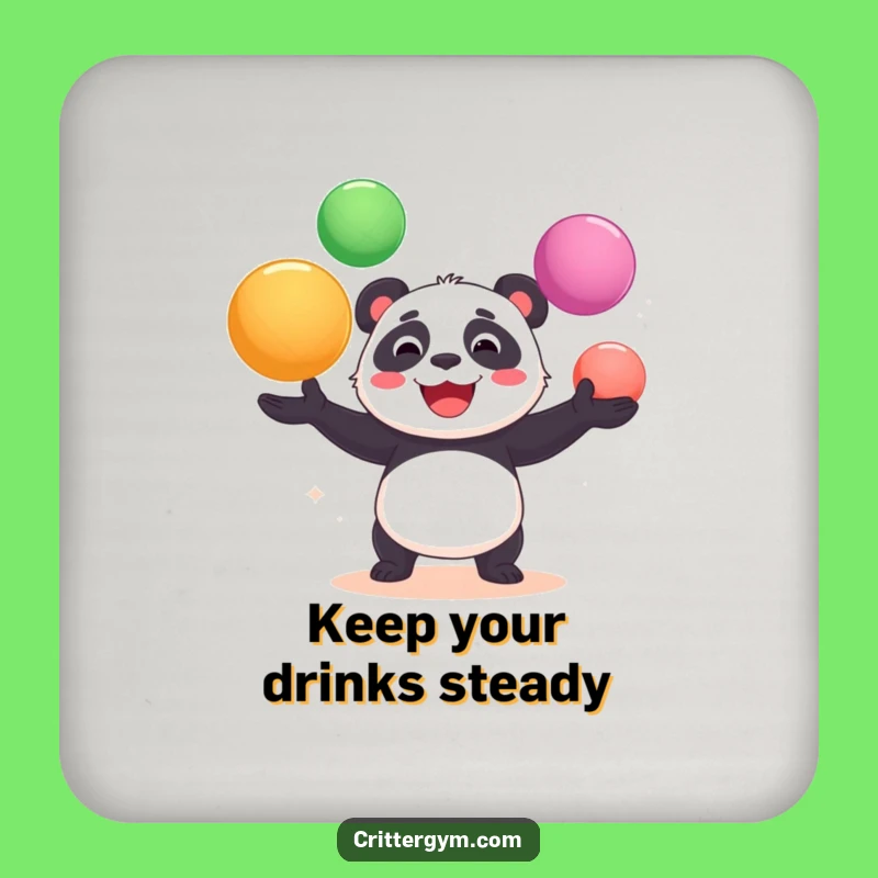 Funny Panda Yoga Ball Coaster: Protect Surfaces with Hilarious Art