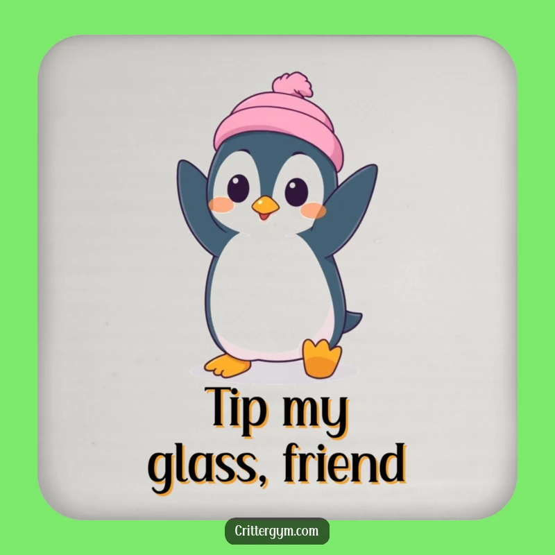 Funny Penguin Handstand Coaster - Protect Surfaces with Humor