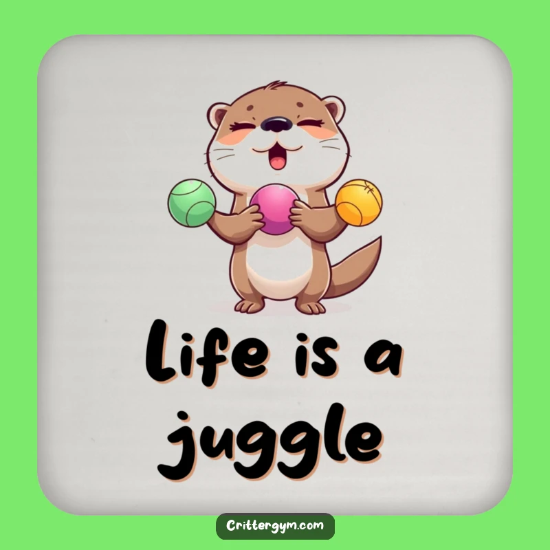 Funny Otter Juggling Coasters: Hilarious Protection for Your Surfaces