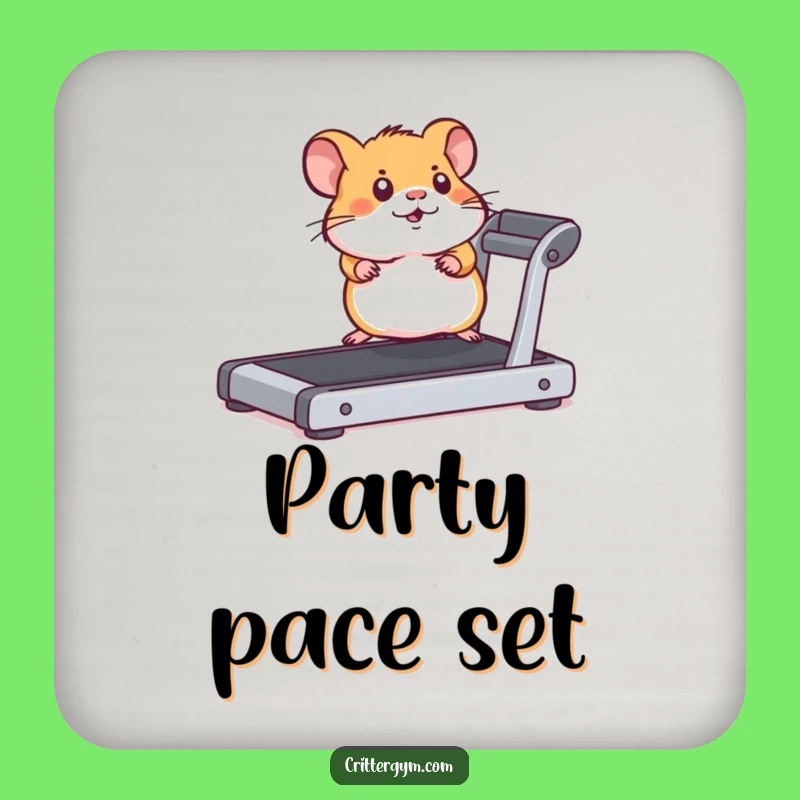 Funny Hamster Treadmill Coaster: Protect Surfaces with Energetic Charm