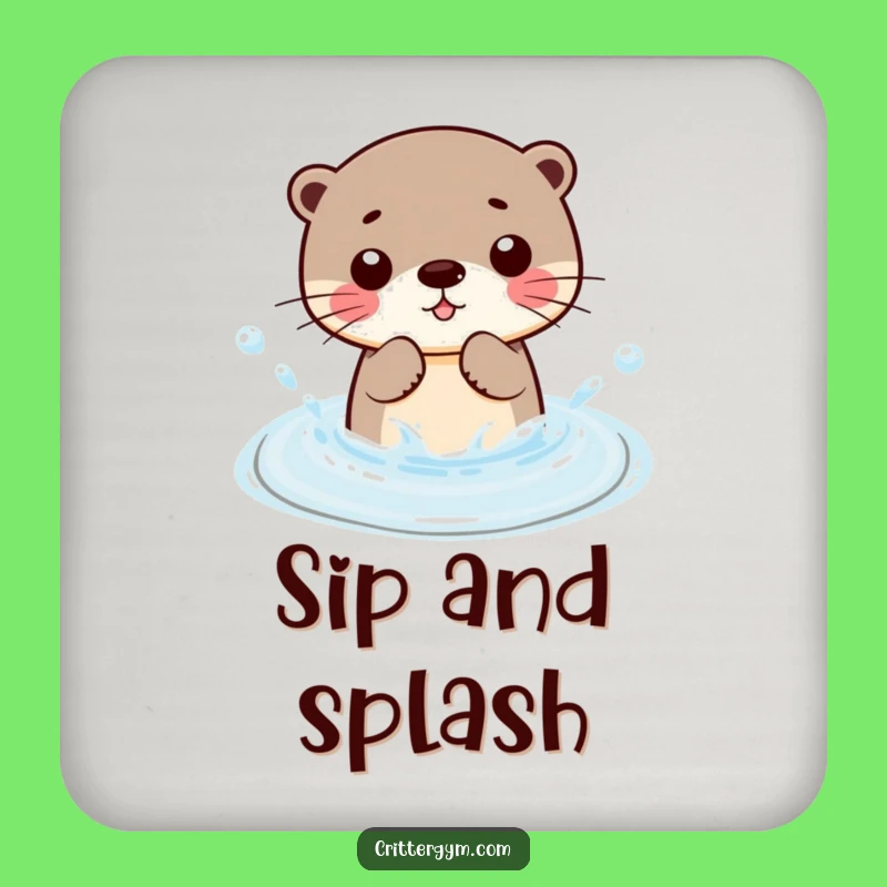 Funny Kawaii Otter Splashing Coaster: Hilarious Protection for Surfaces