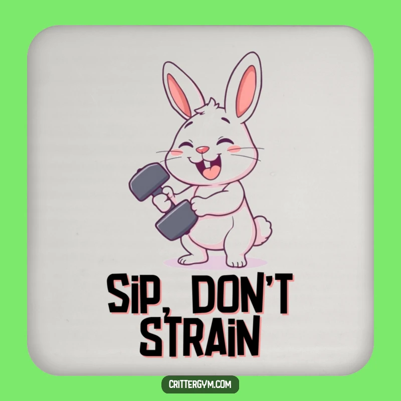 Funny Rabbit Gym Coaster: Workout Surface Protection, Adorable Funny Gift