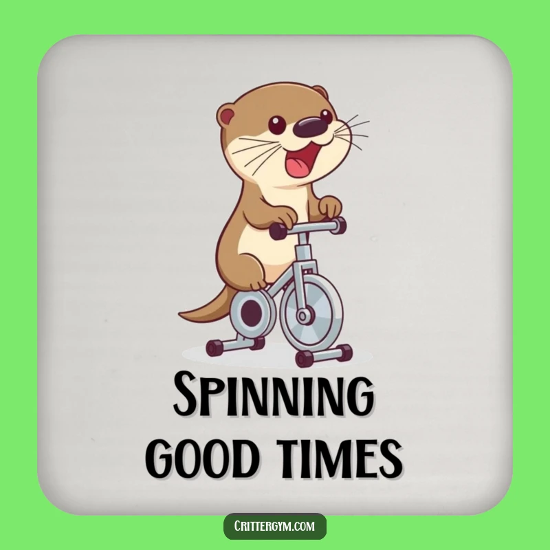 Funny Otter Bike Coaster: Protect Surfaces with Whimsical Cycling Art