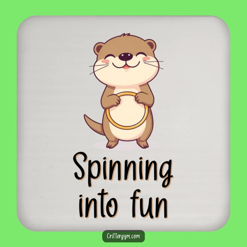 Funny Grinning Otter Hula Hoop Coaster: Protect Surfaces with Fun, Unique Funny Gift