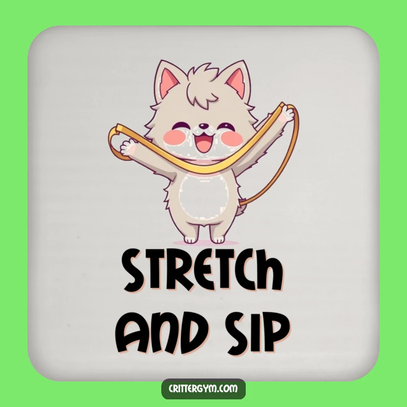 Funny Workout Coaster: Furry Character Resistance Band Protection, Humorous Table Gift