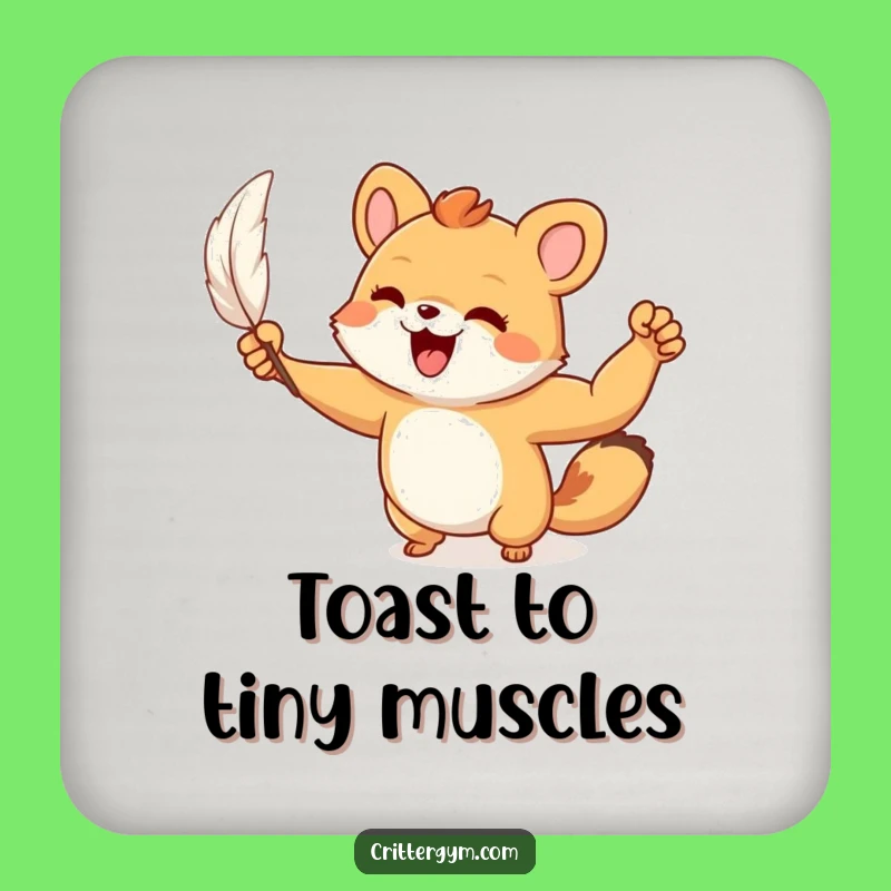 Funny Coaster Set: Tiny Animal Flex, Hilarious Drink Protection Gift