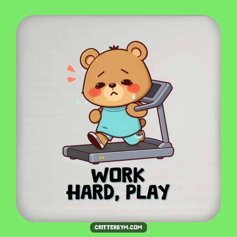 Funny Bear Treadmill Coaster: Protect Surfaces with Hilarious Workout Art