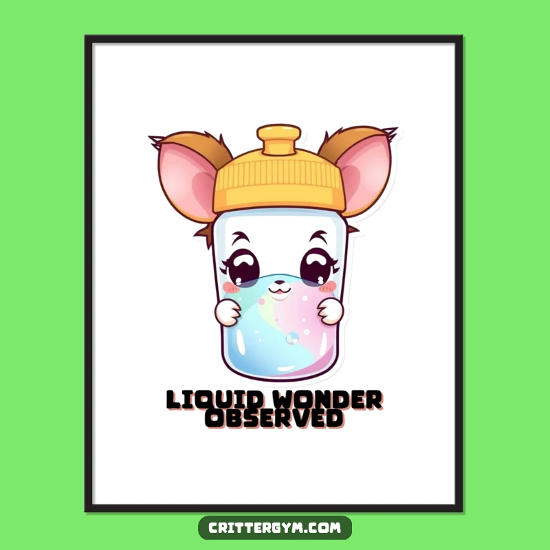 Funny Creature Poster: Whimsical Art of Curious Amazement