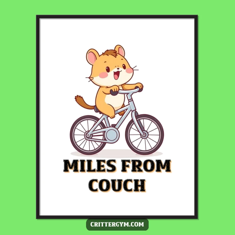 Funny Critter Cycling Poster: Hilarious Wall Art for Your Home or Gym!