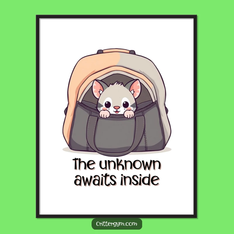 Funny Curious Critter Gym Bag Poster: Hilarious Art for Your Walls!