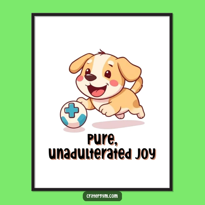 Funny Dog Medicine Ball Poster: Hilarious Art for Pet Lovers' Walls