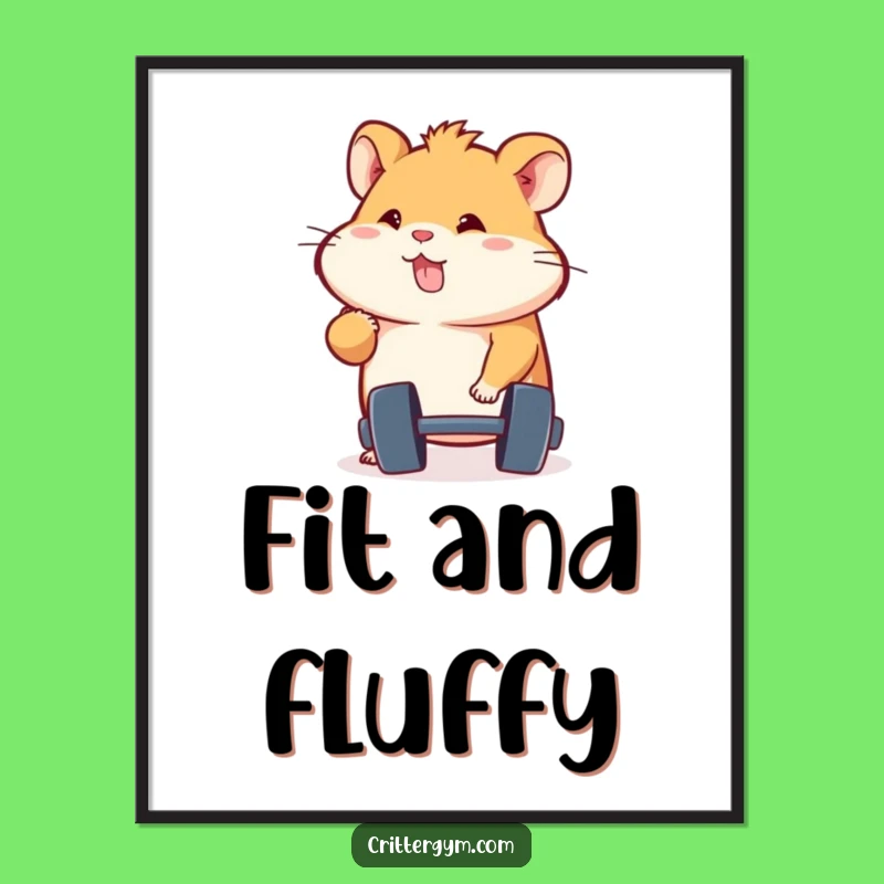 Funny Hamster Poster: Determined Gym Hamster Art, a Hilarious Funny Decor Gift!