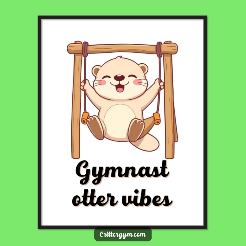 Funny Otter Monkey Bar Poster - Whimsical Wall Art for a Laugh