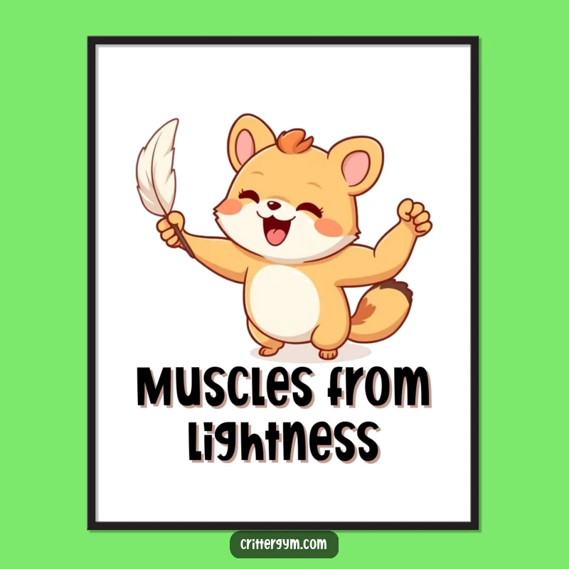 Funny Gym Poster: Tiny Animal Flex, Hilarious Motivational Art Gift