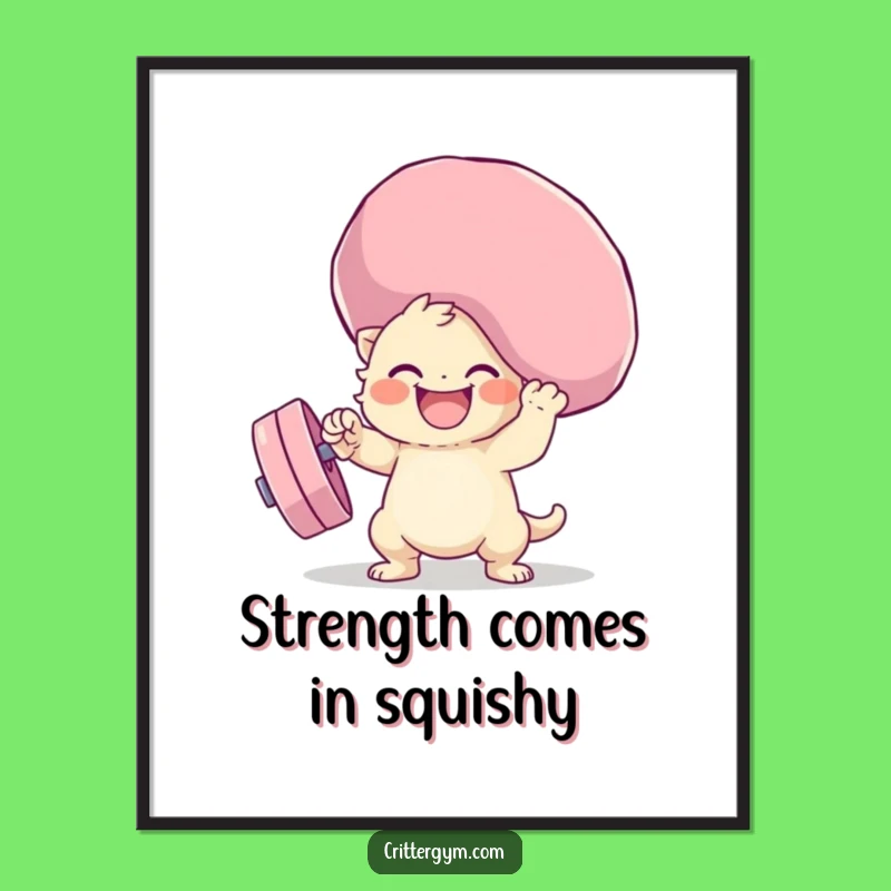 Funny Squishy Weight Lifting Poster: Hilarious Art for Your Gym or Home!