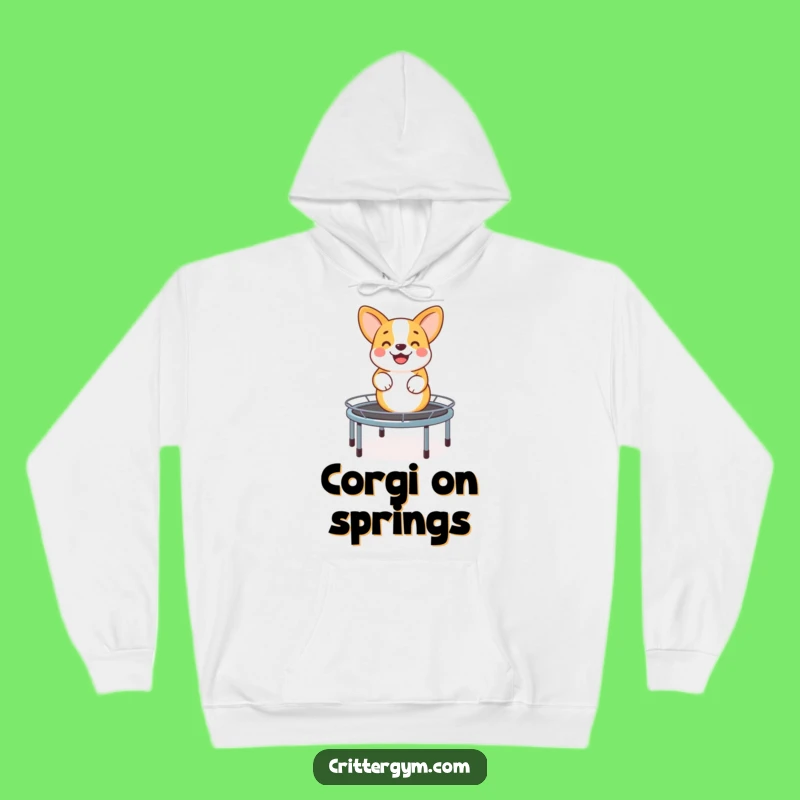 Cozy Funny Corgi Trampoline Hoodie: Warmth and Bouncy Fun