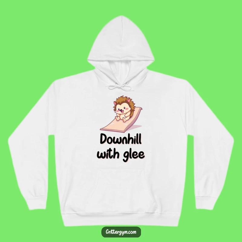 Funny Hedgehog Slide Hoodie: Cozy Fun for Playful Athletes