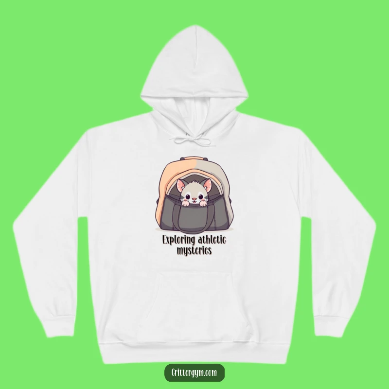Funny Curious Critter Gym Bag Hoodie: Cozy Up with Mystery!