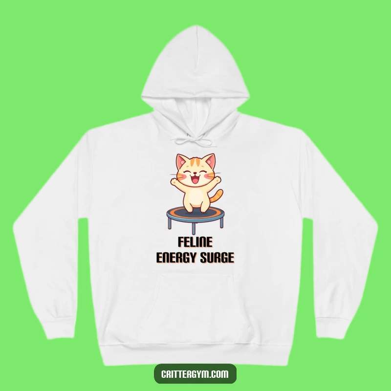 Funny Cat Trampoline Hoodie: Cozy Bouncer, Perfect Gift for Cat Fans