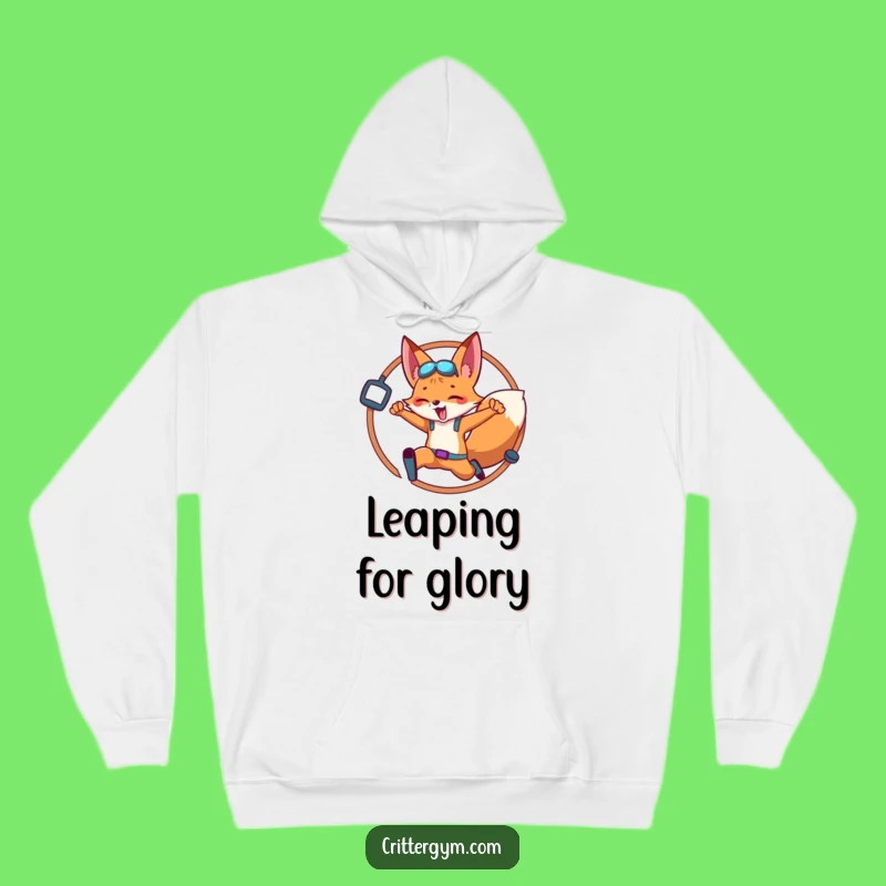 Funny Fox Fitness Leap Hoodie: Stay Warm with Hilarious Fox Workout Vibes