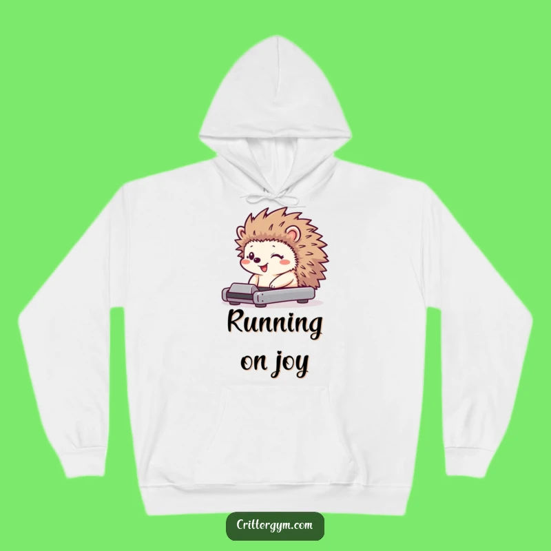 Funny Hedgehog Treadmill Hoodie: Cozy Tiny Character Gift