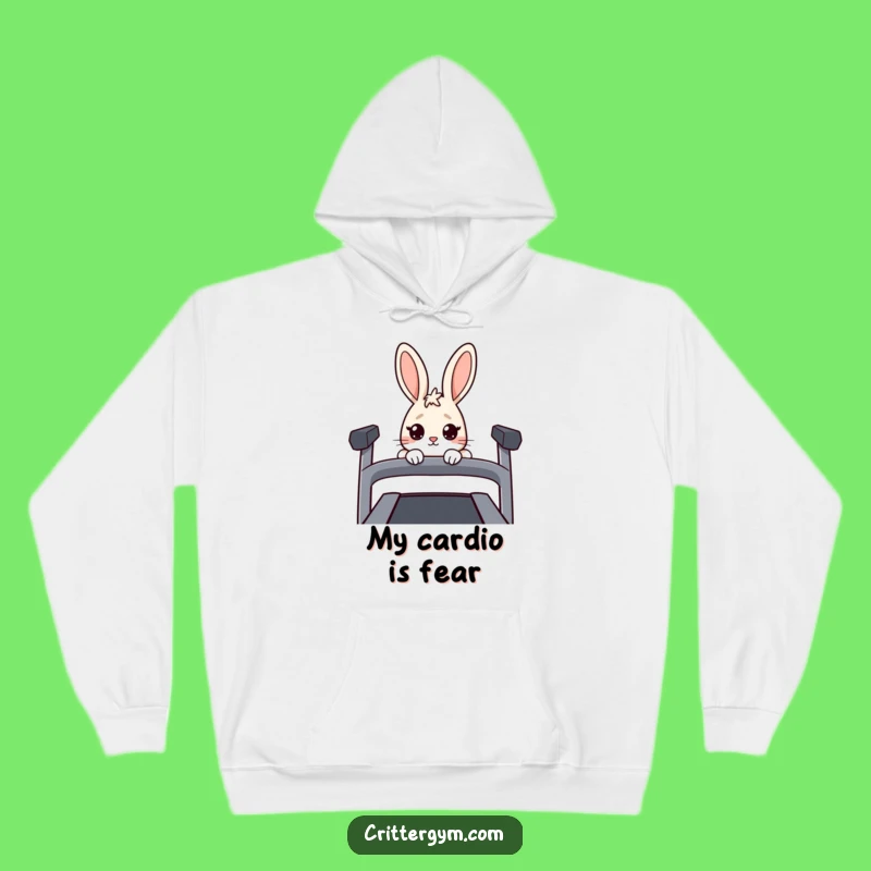 Funny Nervous Rabbit Hoodie: Cozy & Hilarious Gift for Cardio Avoiders