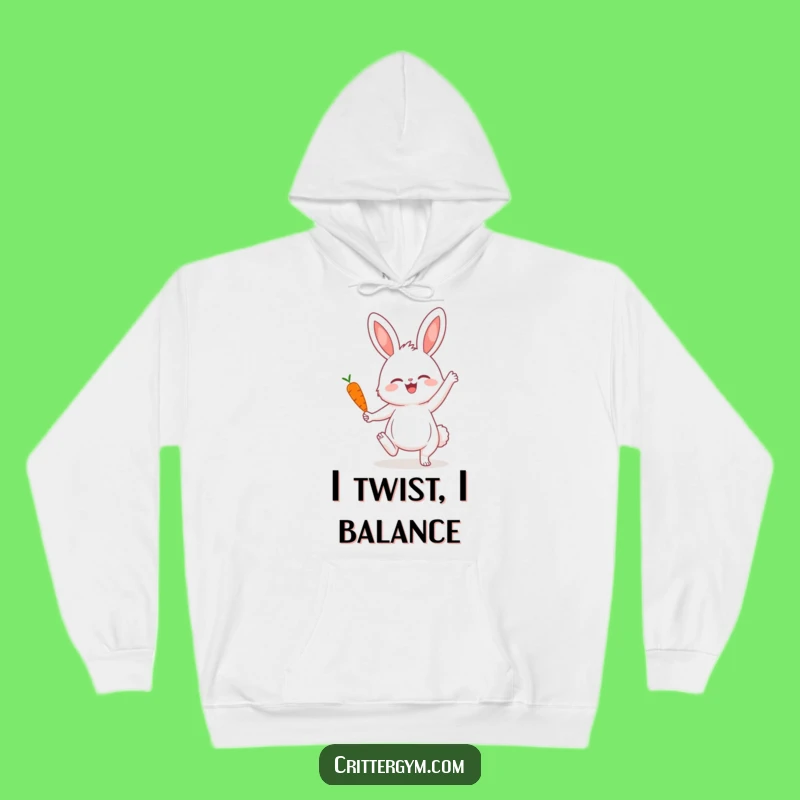 Cozy Funny Bunny Yoga Hoodie: Warm & Hilarious Carrot Balancing Gift Idea