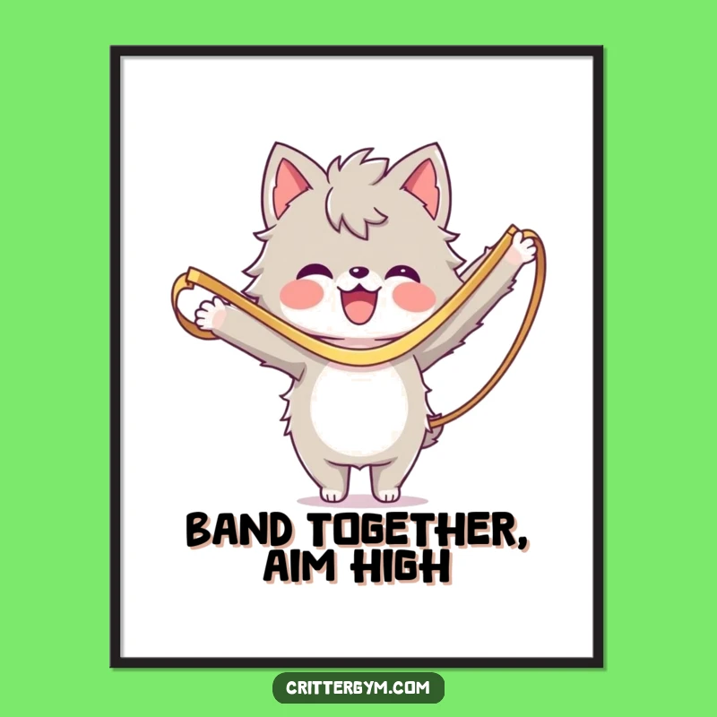 Free Printable Wall Art: Funny Stretching Furry Friend Fitness Decor Downloadable Art