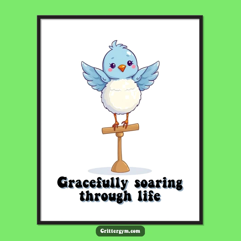 Free Printable Wall Art: Ballet Bird Balance Beam Downloadable Art for Elegance