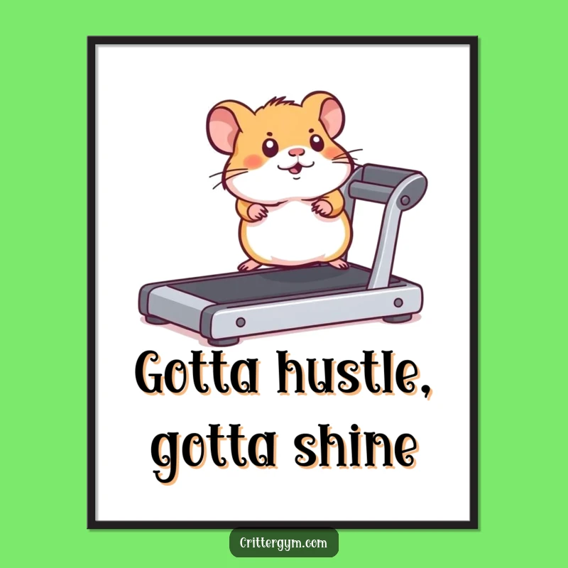 Free Printable Wall Art: Energetic Hamster Treadmill Downloadable Art for Motivation