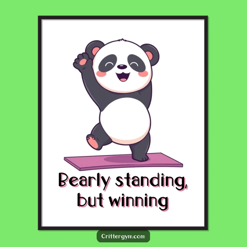 Free Printable Wall Art: Funny Panda Handstand Wobble Downloadable Art for Smiles