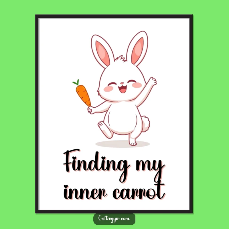 Funny Free Printable Wall Art: Fluffy Bunny Yoga Pose Downloadable Art & Decor