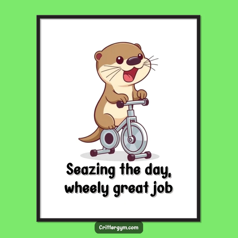 Funny Otter Bike Art - Free Printable Whimsical Decor for Any Room!