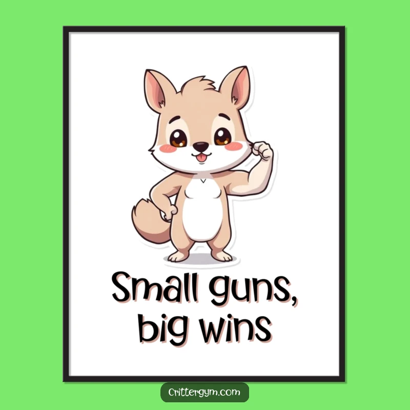 Funny Free Printable Wall Art: Tiny Bicep Flex - Humorous Gym Decor Downloadable