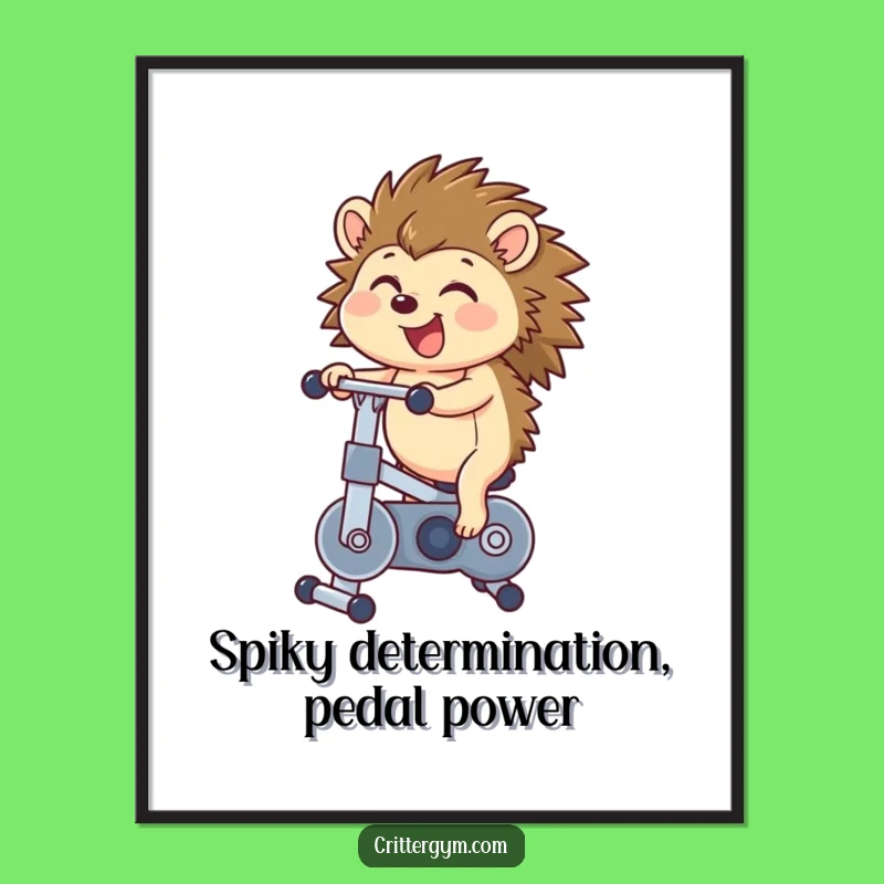 Free Printable Wall Art: Funny Hedgehog Bike - Hilarious Downloadable Decor!