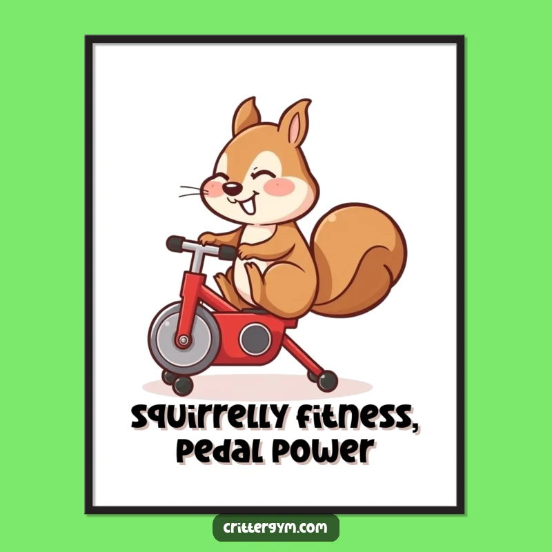 Free Printable Wall Art: Squirrel's Workout! Humorous Fitness Character Decor!