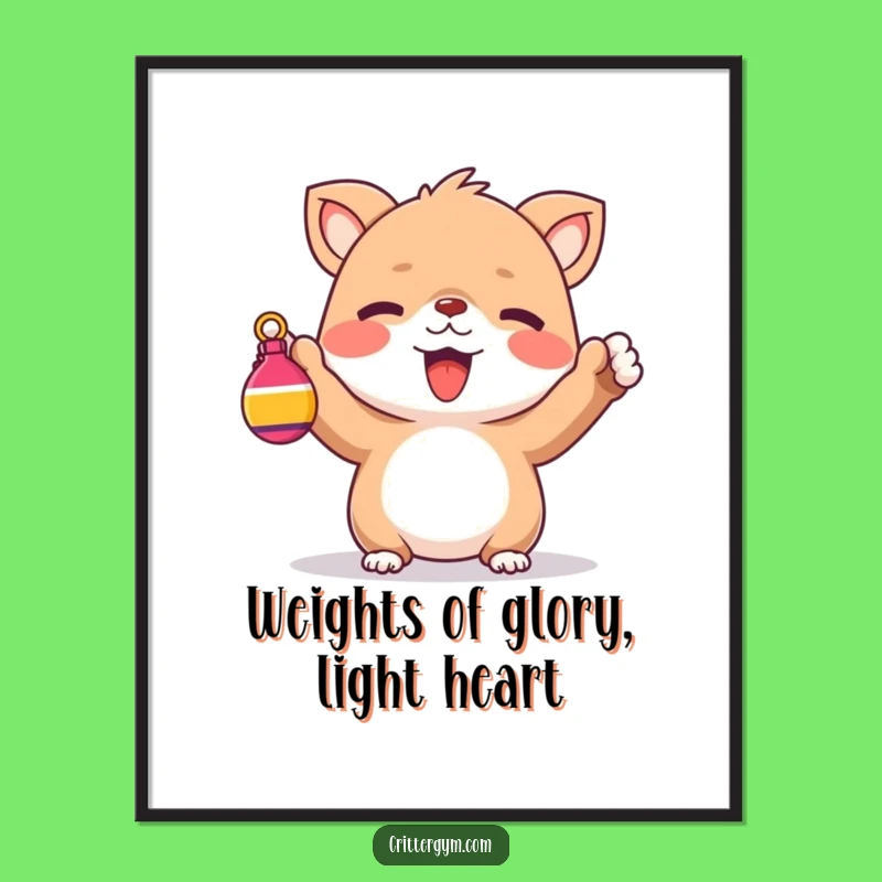 Free Printable Wall Art: Cheerful Little Lifter Downloadable Decor