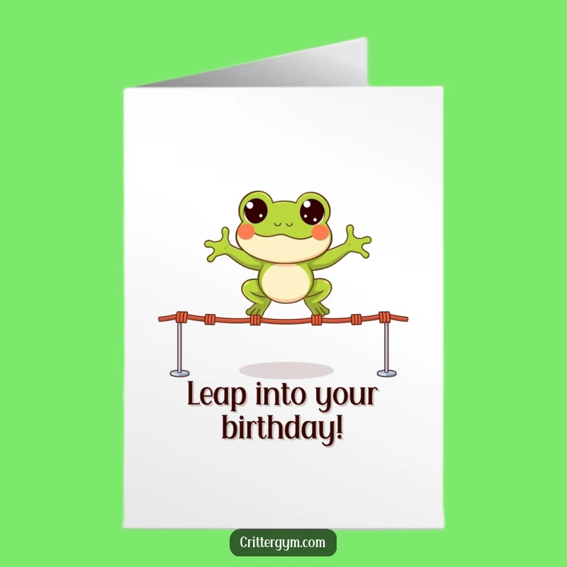 Free Printable Birthday Card: Frogtastic Leap, Joyful Downloadable Gift!
